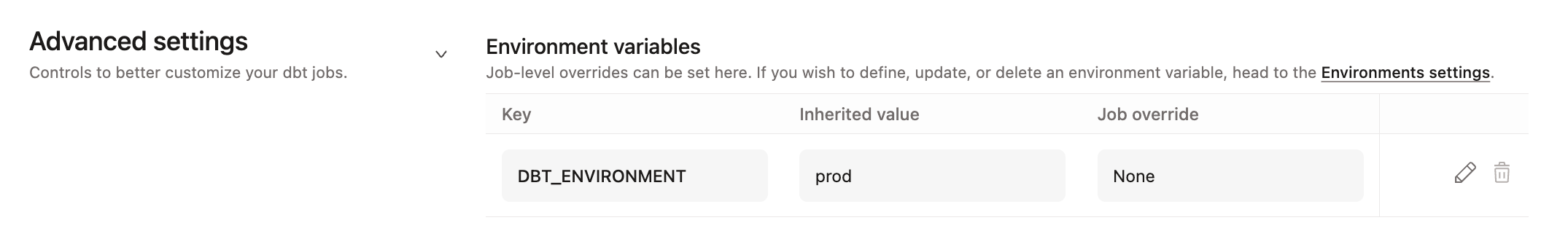 Задание значения переопределения для job Задание значения переопределения для job